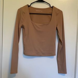 Abercrombie and Fitch Nude Cropped Long Sleeve